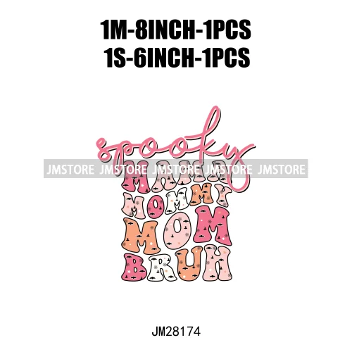 Cute Mama Babe Stay Spooky Let's Go Ghouls Halloween Season Designs DTF Iron On Transfers Stickers Ready To Press For Clothes