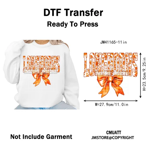 Faux Glitter Leopard Game Day American Football Sport Coquette Iron on Washable DTF Transfer Stickers Ready to Press for Clothes