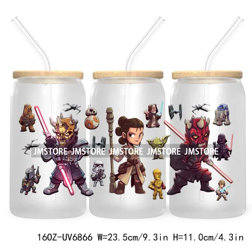 Cartoon Mouse Princess Friends 16OZ UV DTF Cup Wrap Transfers Stickers For Libbey Glass Can Cups Tumbler Waterproof Craft