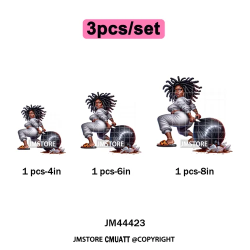 Sassy Facial Expressions Black Girl Housewife Remote Work Iron on Washable DTF Transfers Stickers Ready to Press for Sweatshirts