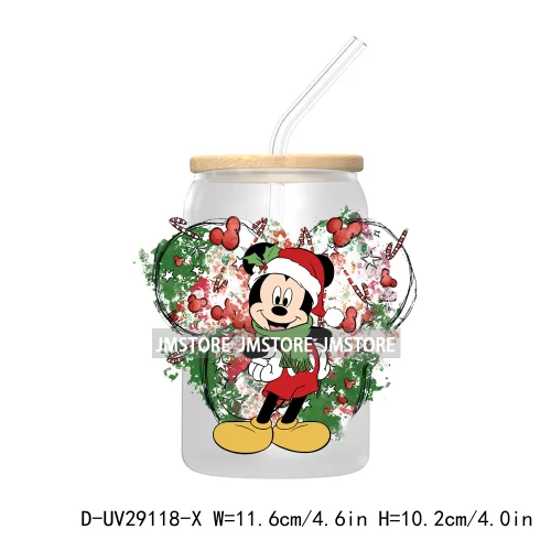 Christmas Vibes Cartoon Mouse Friends UV DTF Transfer Stickers Decals For Libbey Cold Cups Mugs Tumbler Labels Magical Kingdom