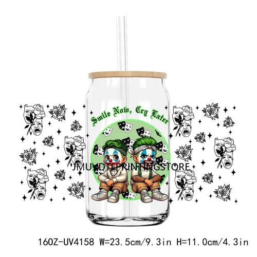 Spanish Mexican Valentines Day Couple UV DTF Sticker For 16OZ Libbey Glass Cup Can Wrap Transfer Sticker Custom Labels DIY Logo