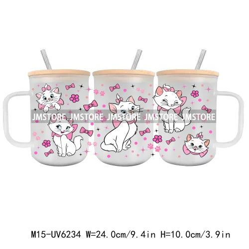 Cartoon Characters Best Friends UV DTF Sticker For 15OZ Mug Libbey Glass Cup Can Wrap Transfer Sticker Custom Labels DIY Logo