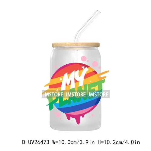 LGBT Quotes UV DTF Transfer Stickers Decals For Libbey Cold Cups Mugs Tumbler Waterproof DIY Custom Logo Labels Rainbow Pride