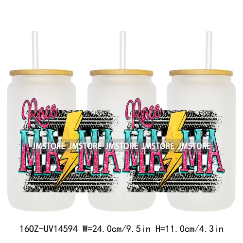 Howdy Western Mama Cowhide UV DTF Wraps Transfer Sticker Selfadhesive Waterproof High Quality For 16OZ Libbey Glass Can Tumbler