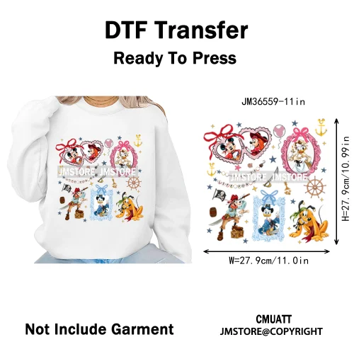 Colorful Animal Coquette Mirror Bracelet Cartoon Character Printing Iron On DTF Transfers Stickers Ready To Press T-shirts Bags
