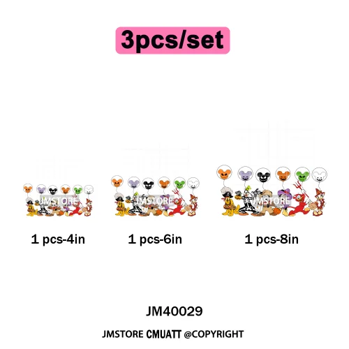 Happy Halloween Nightmare Cartoon Character Pumpkin Skeleton Iron on DTF Washable Transfers Stickers Ready to Press for T-shirts