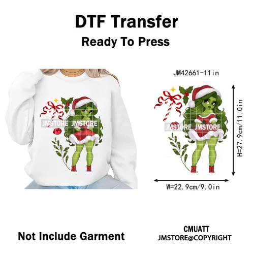 Magical Cartoon Girly Christmas Season Coquette Xmas Holiday Iron on DTF Washable Transfers Stickers Ready to Press for Textiles