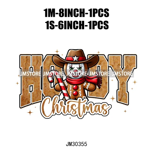 Horror Merry Creepmas Sorry Santa I've Been Feral Howdy Christmas Iron On DTF Transfers Stickers Ready To Press For T-shirts