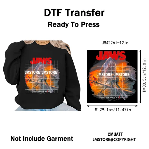 Horror Characters Halftone Movie Shows Scary Halloween Vibes Iron on DTF Washable Transfers Stickers Ready to Press for Clothing