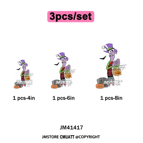 Funny Cartoon Movie Character Halloween Pumpkin Coquette Iron on DTF Washable Heat Transfer Stickers Ready to Press for Clothes