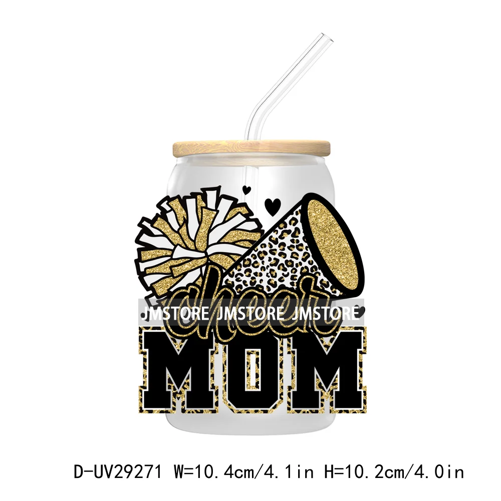 Cheer Mom Mama Sport UV DTF Transfer Stickers Decals For Libbey Cold Cups Mugs Tumbler Waterproof Craft Coquette Bow Cheerleader