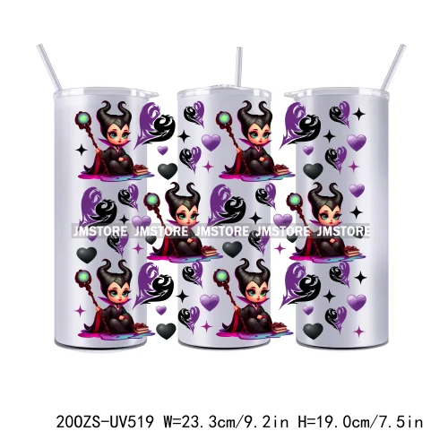 Couple Horror Character Cartoon 20OZ Straight Skinny Tumbler Wrap UV DTF Cup Wraps Custom Label Transfer Sticker Waterproof Logo