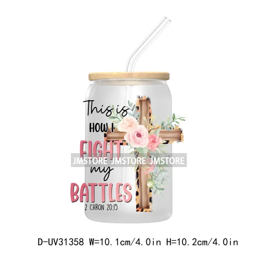 Christian Faith God Blessed Sunflowers Butterfly UV Sticker Decals For Libbey Cold Cup Mug Tumbler Transfer Stickers Bible Verse