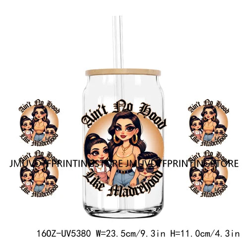 Latina Mexican Mama 16OZ UV DTF Cup Wrap Transfer Sticker Custom Label Durable Waterproof Logo For Libbey Glass Can Chingona Mom