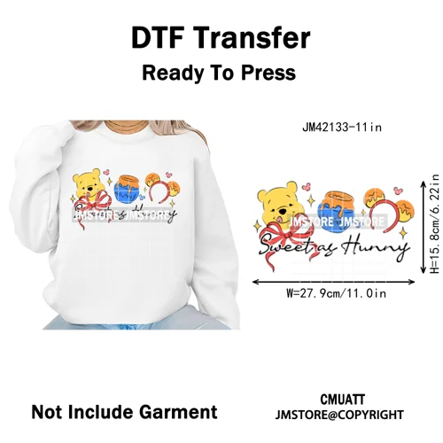 Colorful Mouse Headbands Cartoon Animal Princess Character Iron on DTF Washable Transfers Stickers Ready to Press for Clothes