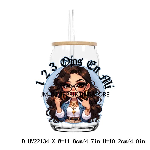 Chibi Mexican Latina Nurse Healthcare UV DTF Transfers Stickers Decals For Libbey Cold Cups Mugs Tumbler Waterproof DIY Craft