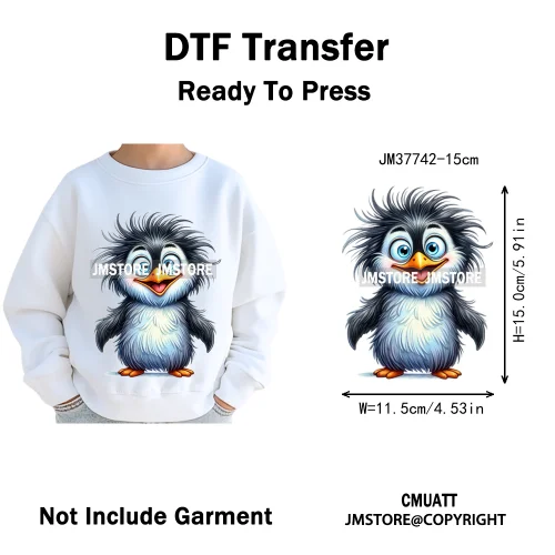 15cm 5.9in Kids Quirky Safari Cartoon Animal Iron On Transfers Stickers For Clothing DTF Printed Appliques Washable T-Shirts
