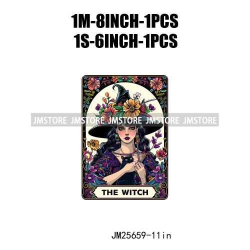 Trendy Witch Chancla Cowgirl Spill The Tea Sarcastic Adult Humor Tarot Card DTF Iron On Heat Press Transfer Stickers For T-shirt