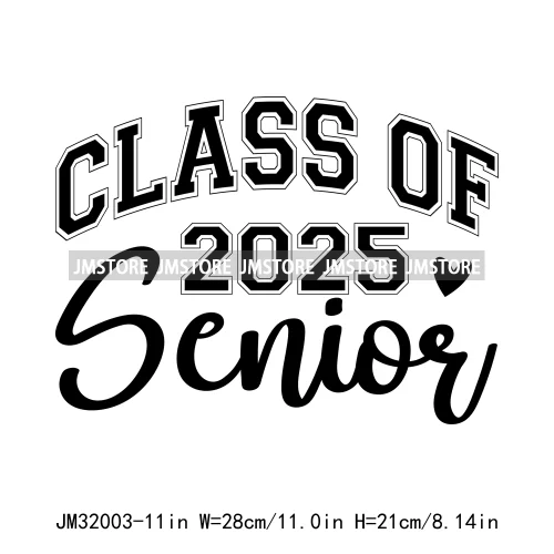 Twenty 25 Graduate Senior 2025 College Graduation Season Iron On DTF Heat Transfer Stickers Ready To Press For Clothes Bags