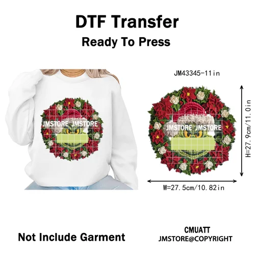 Latch Hook Faux Yarn Cartoon Movie Friends Merry Christmas Iron on Washable DTF Transfers Stickers Ready to Press for Textiles