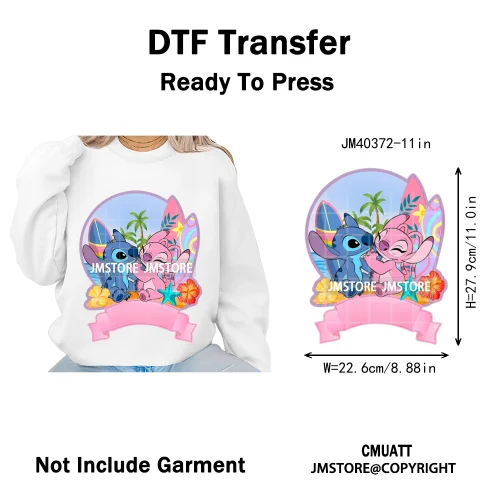 Aloha Flower Summer Vibes Cartoon Animal Vacation Life Designs Iron on DTF Washable Transfers Sticker Ready to Press for Clothes