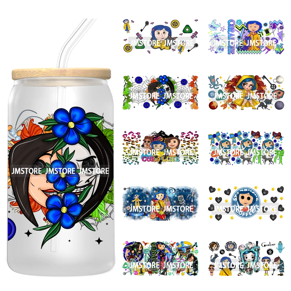 Coquette Bow Movie Eyes Buttons 16OZ UV DTF Cup Wraps Ready To Apply Waterproof Transfer Stickers For Libbey Glass Can Tumbler