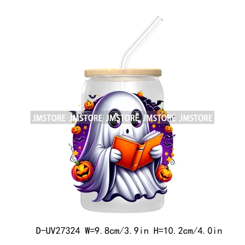 Spooky Ghost Halloween Autumn Pumpkin Season UV DTF Transfer Stickers Decals For Libbey Cold Cups Mugs Tumbler Black Cats Boo