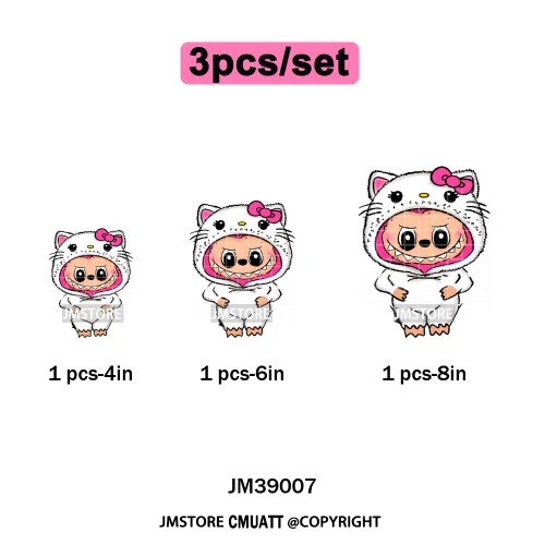 Colorful Monster Keychain Doll Character Designs Iron on DTF Washable Heat Transfers Stickers Ready to Press for T-shrits Bags