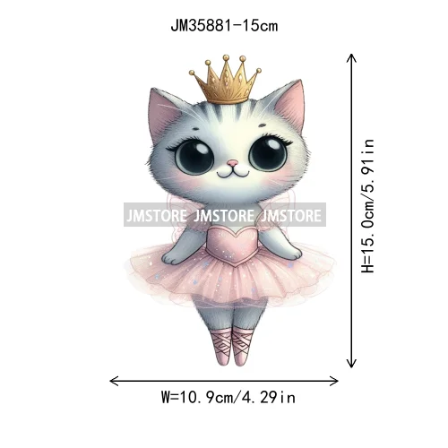 15cm 5.9in Kid Dancing Cats Animal Squirrel Iron On Transfer Sticker For Clothes Printed Thermal Applique Washable T-Shirt Decal