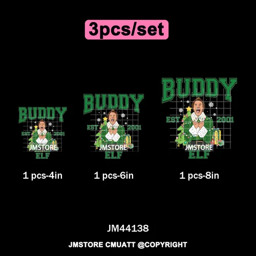 Funny Christmas Movie Quotes Cartoon Characters Santa Iron on Washable DTF Heat Transfer Stickers Ready to Press for Sweatshirts