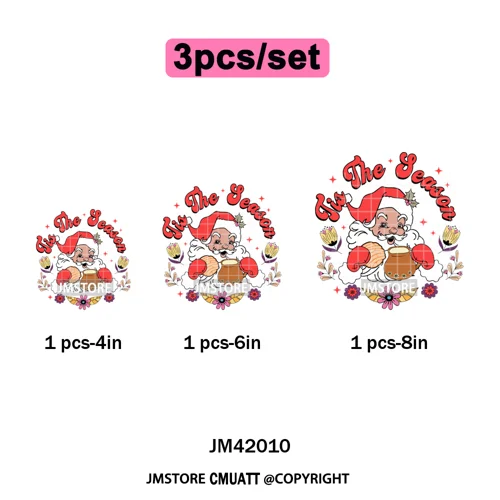 Feliz Navidad Mexican Christmas Concha Santa Latina Holiday Fiesta Iron on DTF Transfers Stickers Ready to Press for T-shirts