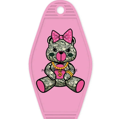 Focus On The Hustle Bear High Quality WaterProof UV DTF Sticker For Motel Hotel Keychain More Money Less Friends