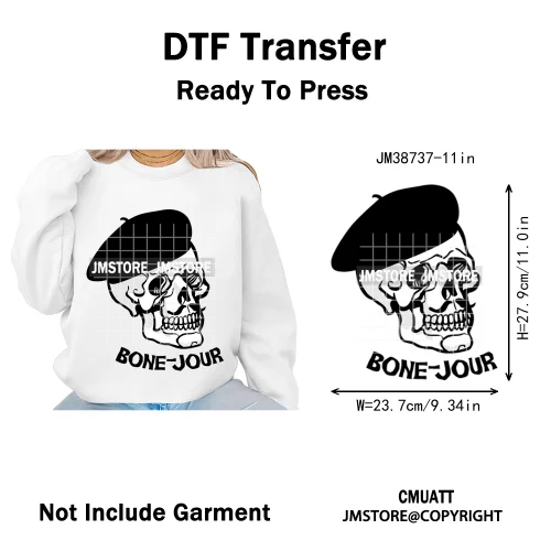 Funny Spooky Season Skelleton Coffin Break Sarcastic Halloween Puns Iron on DTF Transfer Sticker Ready to Press for Clothes Bags