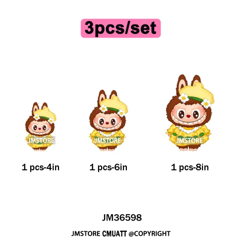 New Coquette Cartoon Monster Friends Costume Girly Kids Love Iron On DTF Transfer Stickers Designs Ready To Press for Clothing