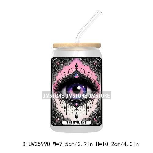 The Evil Eye Tarot Card UV DTF Transfer Stickers Decals For Libbey Cold Cups Mugs Tumbler Waterproof Custom Labels Witchy Vibes