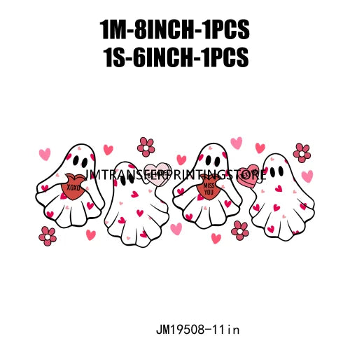 Conchas XOXO Ghost Be My Boo Valentine Concha See Te Amo Sweet Like Pan Dulce DTF Transfers Stickers Ready To Press For Hoodies