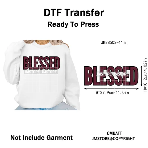 Inspirational God Faith Quotes Good Vibes Blessed Logos Iron on DTF Washable Transfers Stickers Ready to Press for T-shirts Bags