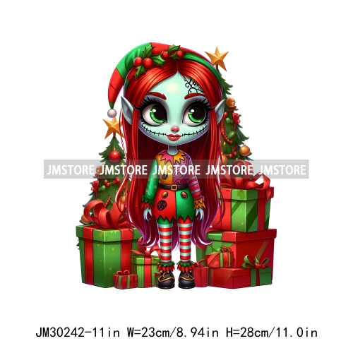 Christmas Cartoon Animal Characters Snow Holiday Santa Tree Gifts Iron On DTF Transfers Stickers Ready To Press For Sweatshirts