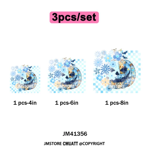 Preppy Coquette Halloween Floral Fall Pumpkin Spooky Season Iron on Washable DTF Transfers Stickers Ready to Press for Clothing