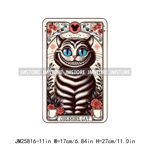 Cute Cartoon Animal Princess Characters Halloween Tarot Cards DTF Iron On Transfers Stickers Ready To Press For T-shirt Bags