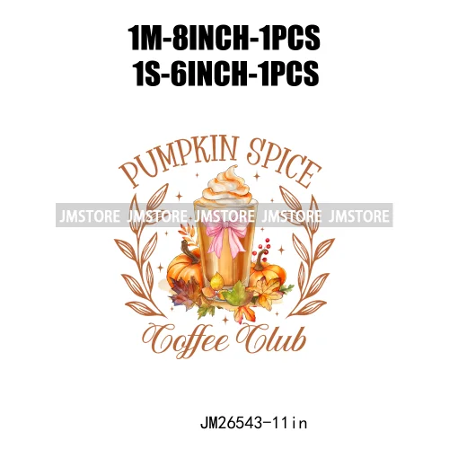 Coquette Farm Fresh Pumpkin Spice Season Fall Vibes Pumpkin Patch Girly DTF Iron On Transfer Sticker Ready To Press For Clothing