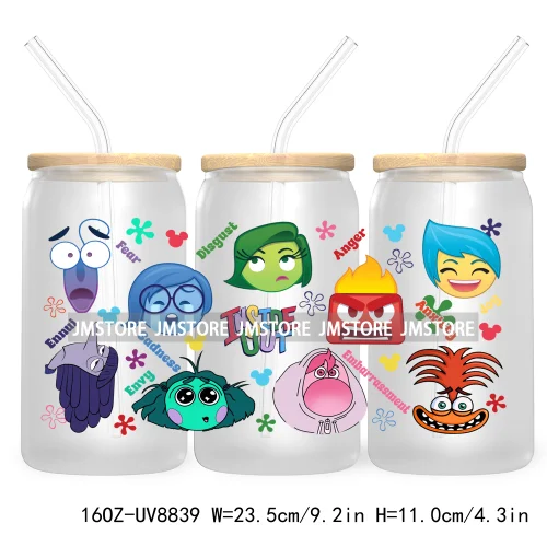 Cartoon Movie Characters UV DTF Stickers For 16OZ Libbey Glass Cup Can Wrap Transfer Printing Custom Logo Labels Best Friends