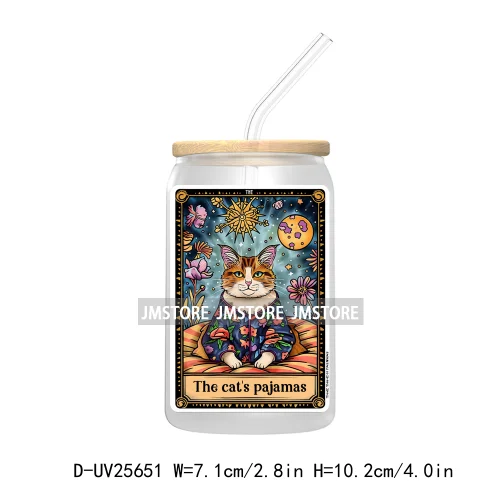 The Witch Tarot Card UV DTF Transfer Stickers Decals For Libbey Cold Cups Mugs Durable Waterproof Custom Logo Label Gothic Vibes