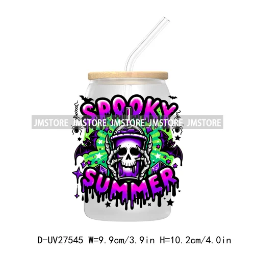 Candy Heart Spooky Ghost Halloween UV DTF Transfer Stickers Decals For Libbey Cold Cup Mug Tumbler Tis The Season Horror Pumpkin