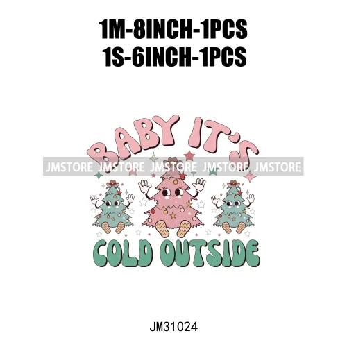 Retro Western Howdy Cowboy Santa Snowmies Cactus Merry Christmas Iron On DTF Transfers Stickers Ready To Press For Clothing