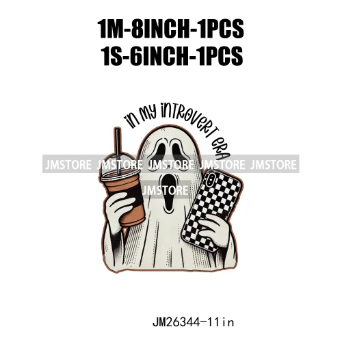 Funny Halloween Ghost Boogie Trick Or Treat Stay Spooky Printing Design DTF Iron On Transfer Stickers Ready To Press For Clothes