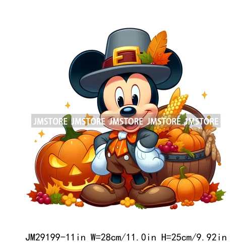 Cartoon Halloween Scary Cute Horror Characters Pumpkin Fall Vibes DTF Iron On Transfers Stickers Ready To Press For Clothing