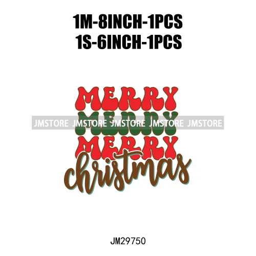 Small Town Fram Fresh Tree Christmas Merry Vibes Ho Ho Ho Santa Deer Iron On DTF Transfers Stickers Ready To Press For Hoodies