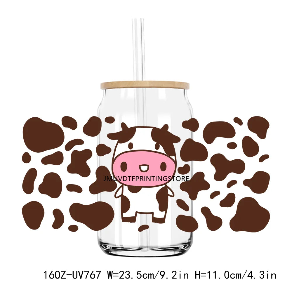 Howdy Highland Cow Autumn 16OZ UV DTF Cup Wrap Transfers Stickers Custom Labels DIY Durable Waterproof Logo For Libbey Glass Can